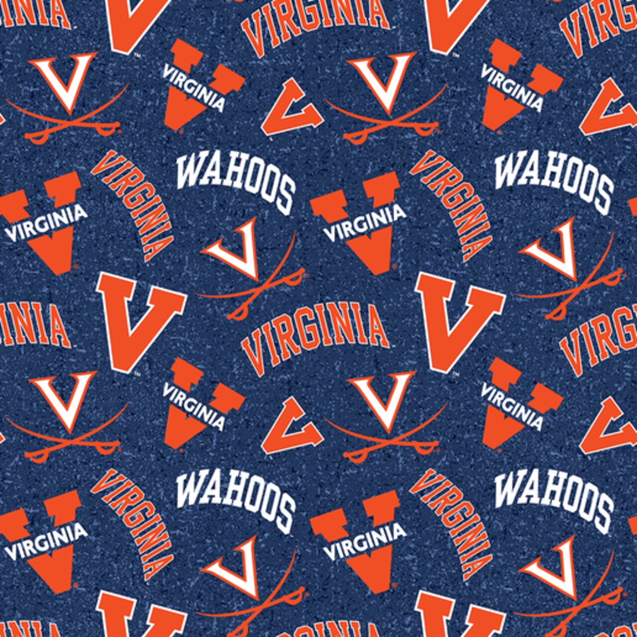 Licensed NCAA University of Virginia Tone on Tone UVA-1178 Cotton Fabric by the Yard